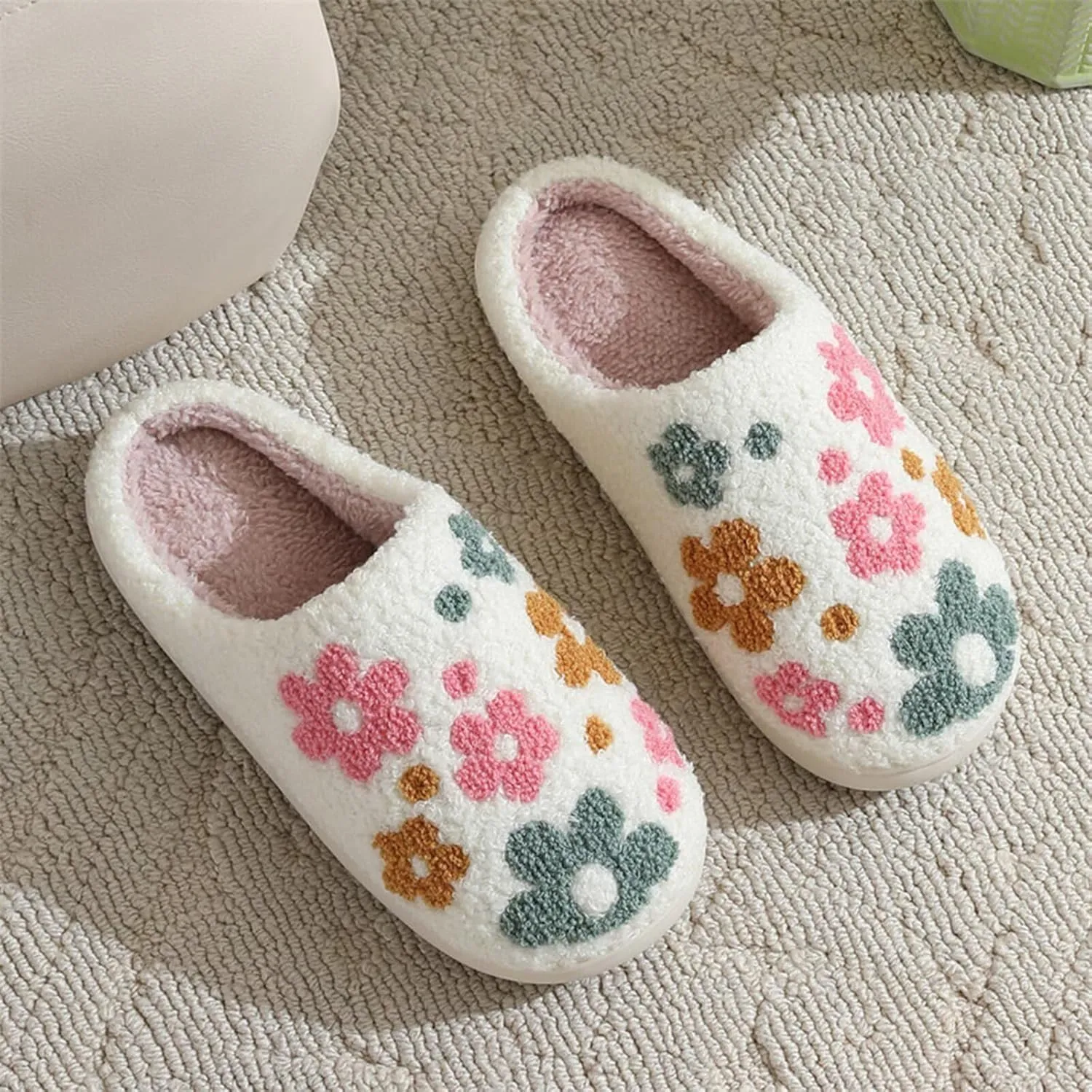 Women's Men's Strawberry Slippers Cute Fruit Home Slippers Winter Fuzzy Memory Foam Fluffy Warm House Shoes