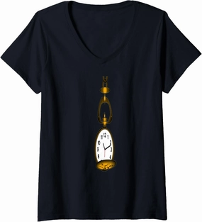 Womens Open Pocket Watch 002 V-Neck T-Shirt