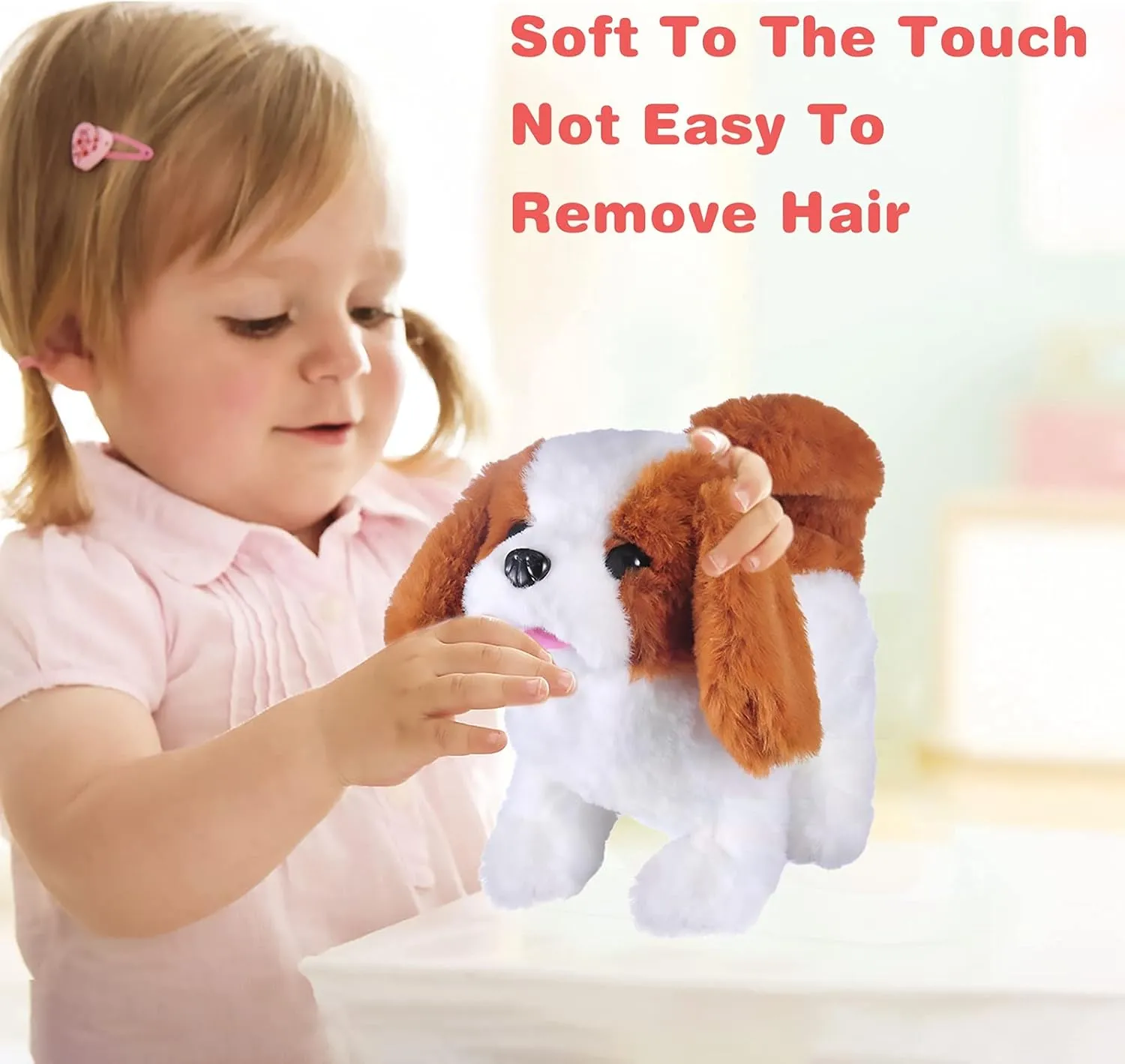 WorWoder Plush Saint Bernard Toy Puppy Electronic Interactive Pet Dog - Walking, Barking, Tail Wagging, Stretching Companion Animal for Kids (Saint Bernard)