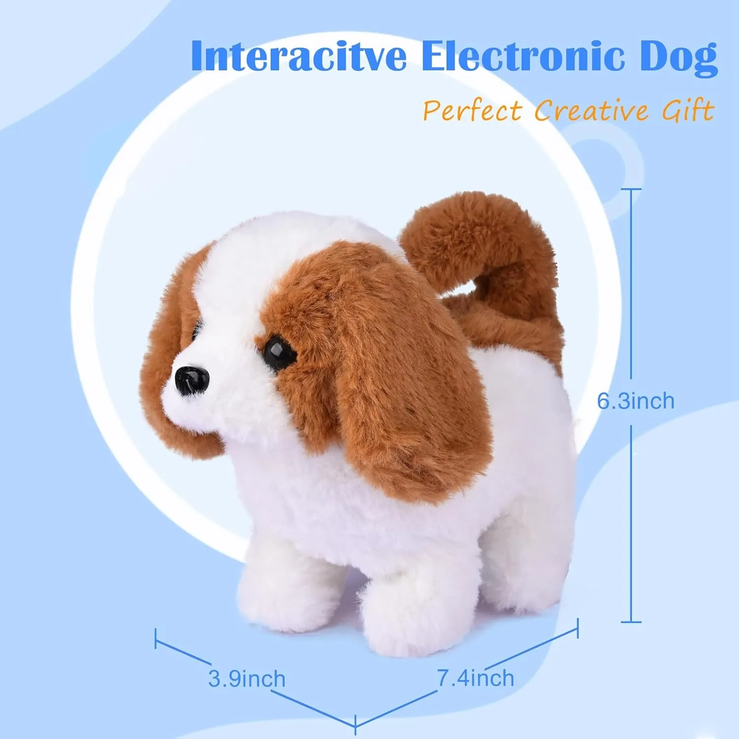 WorWoder Plush Saint Bernard Toy Puppy Electronic Interactive Pet Dog - Walking, Barking, Tail Wagging, Stretching Companion Animal for Kids (Saint Bernard)
