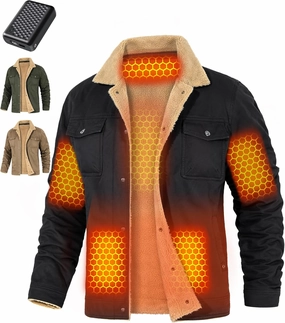 Wulcea Graphene Heated Jacket for Men 12V Fast Charge 18400mAh Large Capacity