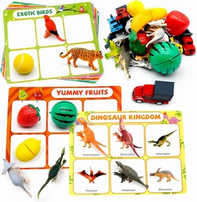 XIXILAND Sorting Toys for Toddlers, Preschool Learning Activities Montessori Educational Toys Fine Motor & Sensory Matching Dinosaur Game for 3-5  Year Old Boys & Girls