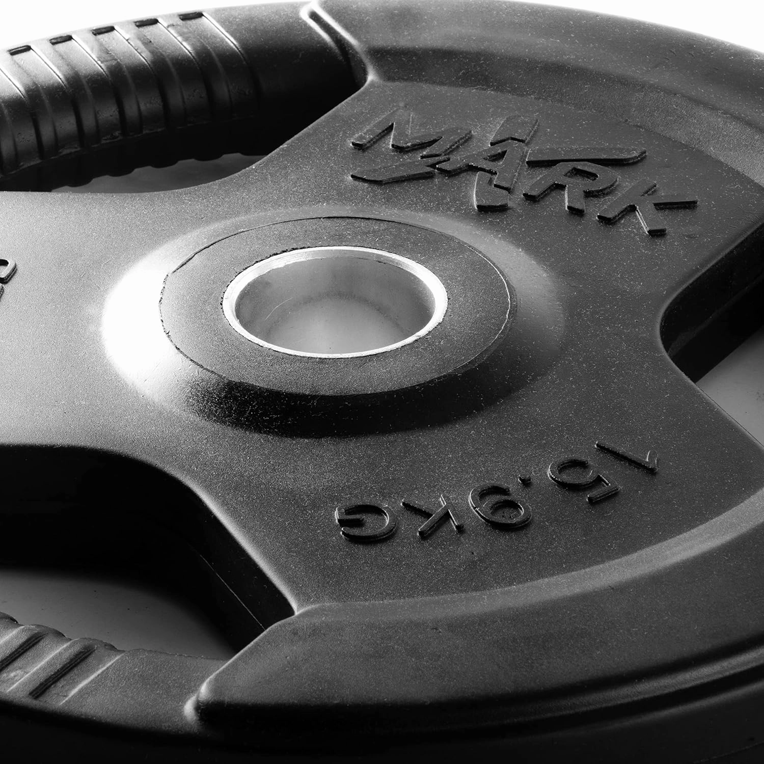 XMARK TRI-GRIP Pair or Set of Olympic Weight Plates, Rubber Coated Exercise Weights for Olympic Barbell, Strength Training Weight Set for Home Gym