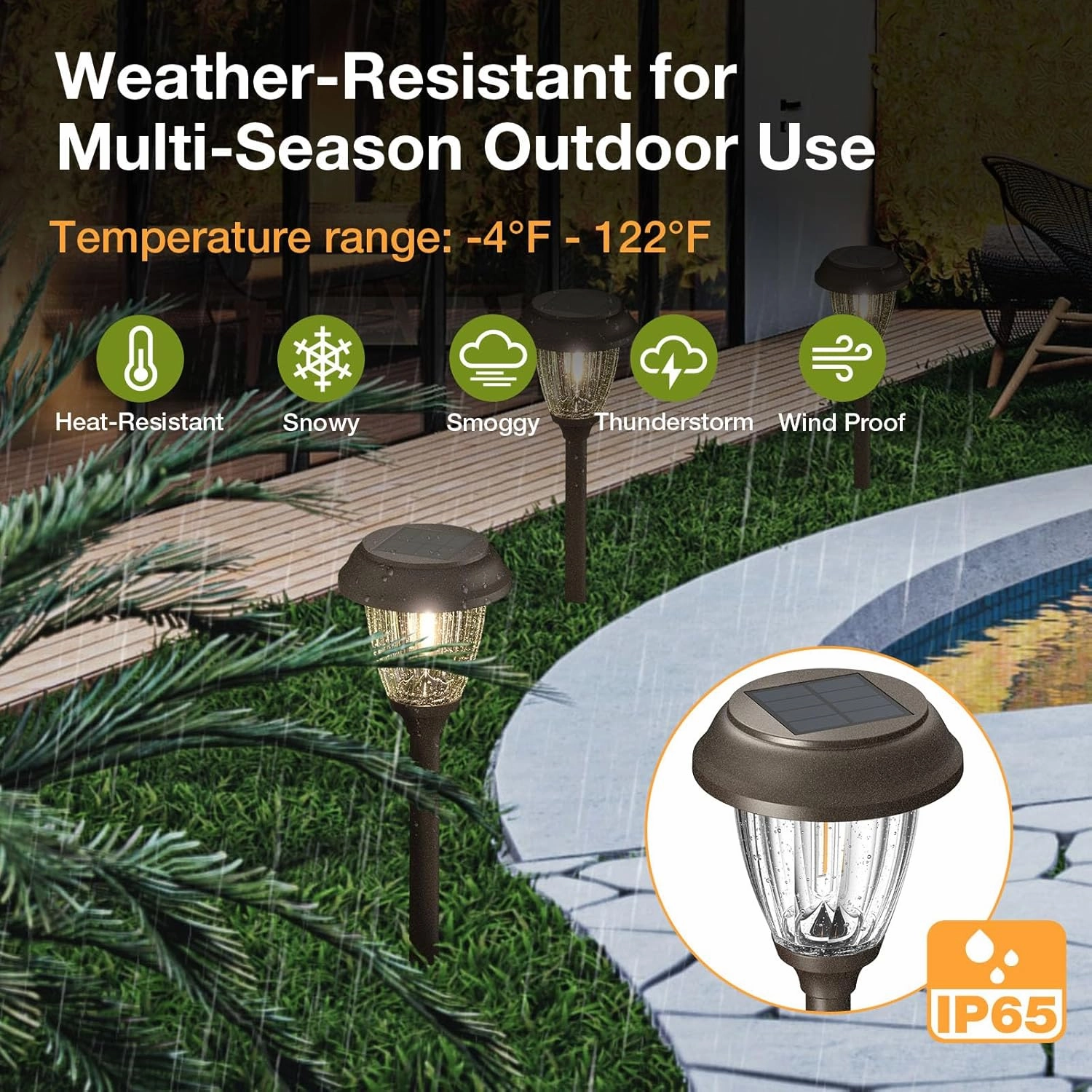 XMCOSY  Solar Lights Outdoor 10/25 LM LED with 2 Lighting Modes, Solar Garden Lights Glass and Metal, IP65 Waterproof Solar Powered for Yard Pathway Walkway Driveway Patio (6 Pack, Warm White)