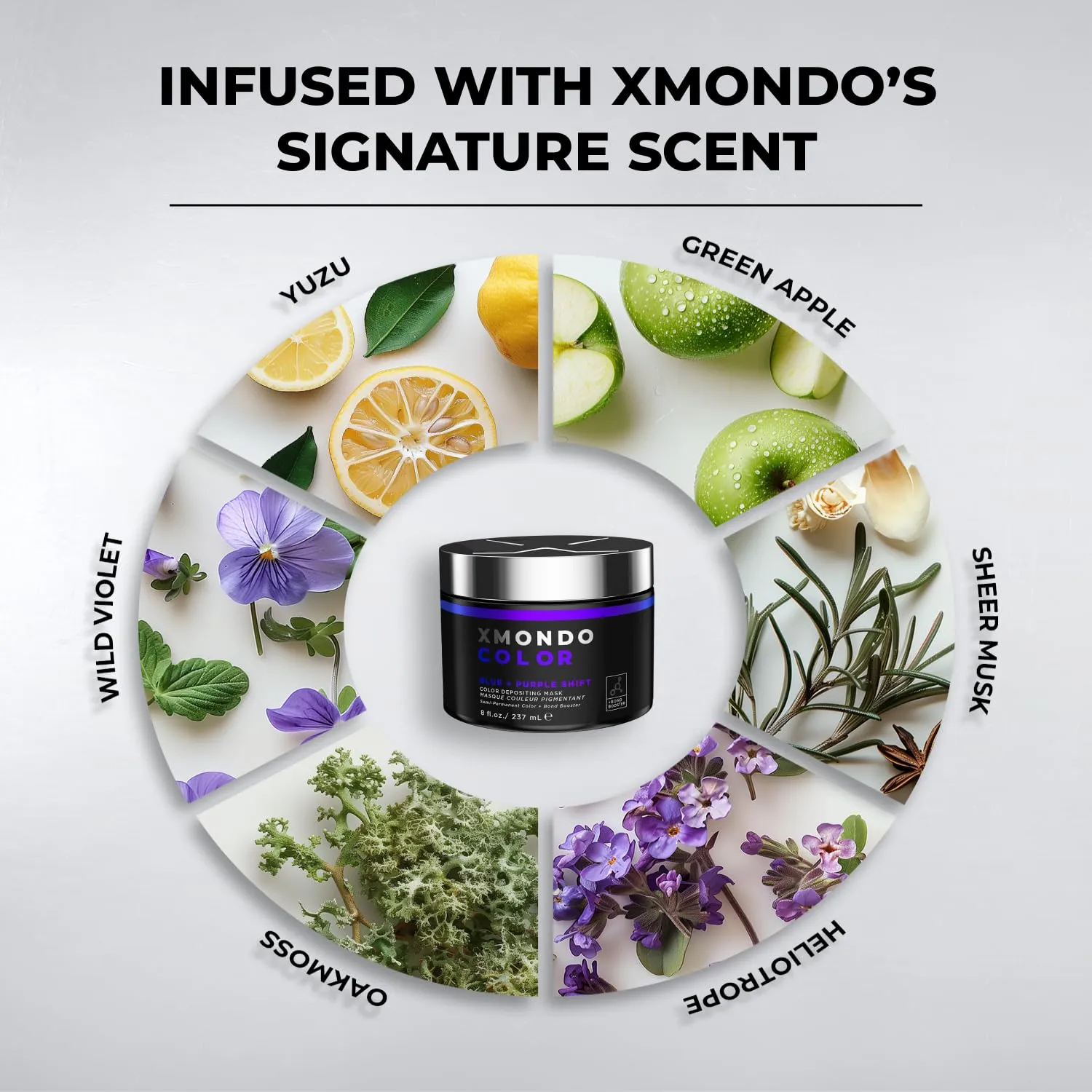 XMONDO Color Blue   Purple Shade Shift Color Depositing Mask & Semi-Permanent Hair Dye | Infused with Bond Boosters & Hyaluronic Acid to Nourish, Revitalize & Repair, Vegan Formula, 8 Fl Oz 1-Pack