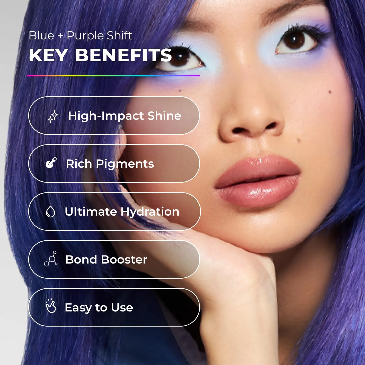 XMONDO Color Blue   Purple Shade Shift Color Depositing Mask & Semi-Permanent Hair Dye | Infused with Bond Boosters & Hyaluronic Acid to Nourish, Revitalize & Repair, Vegan Formula, 8 Fl Oz 1-Pack