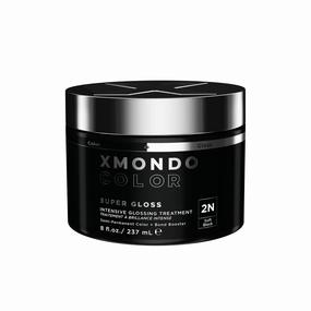 XMONDO Color Soft Black Color Depositing Mask & Semi-Permanent Hair Dye Super Gloss Infused with Bond Boosters for Nourishment, Revitalize & Repair, Vegan Formula, 8 Fl Oz