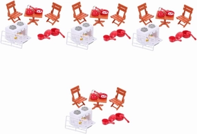 Yardwe 4 Sets Girl Doll House Kit Doll House Accessories Mini Kitchen Utensils Miniature Furniture Reusable