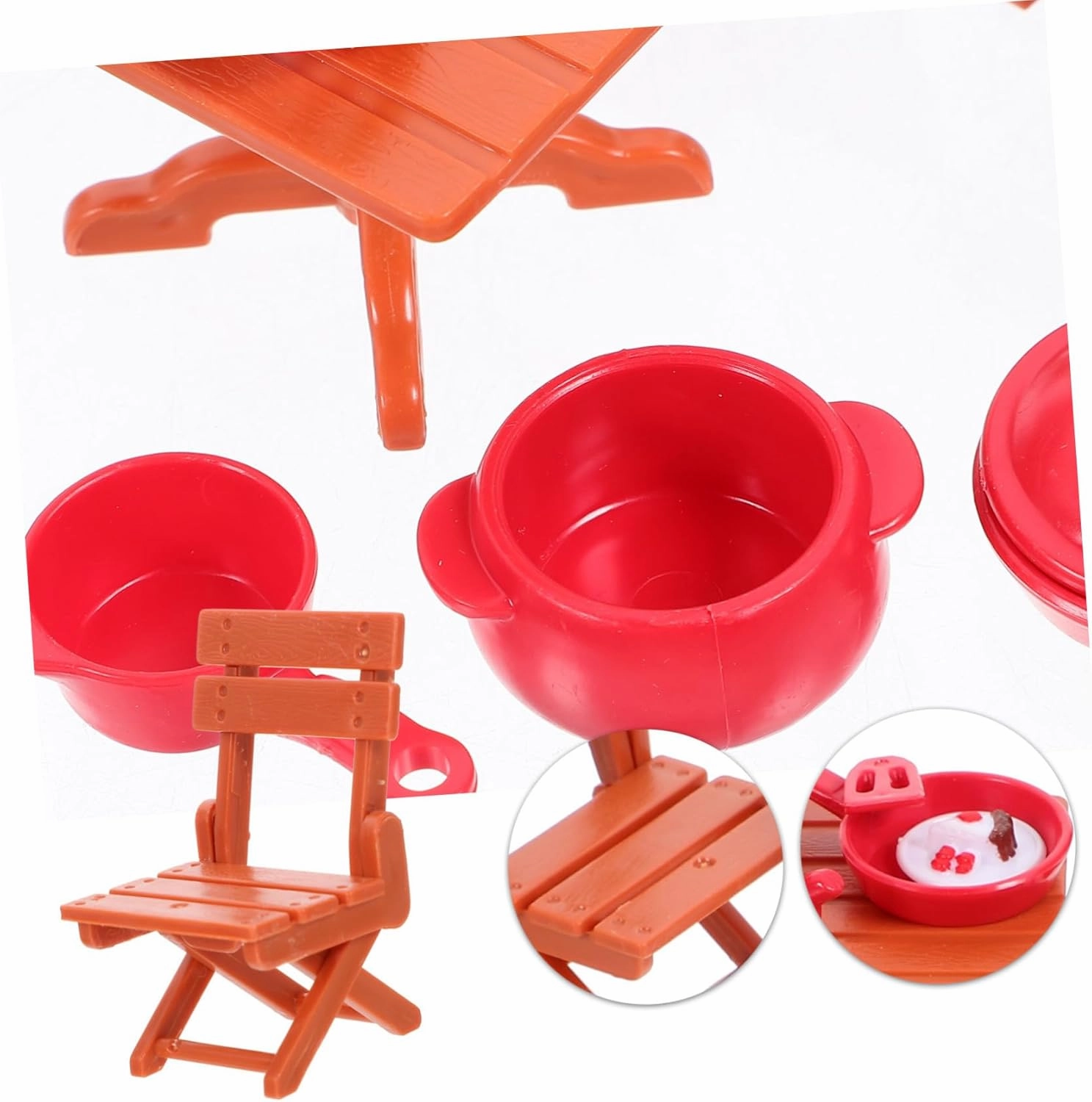 Yardwe 4 Sets Girl Doll House Kit Doll House Accessories Mini Kitchen Utensils Miniature Furniture Reusable