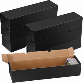 Yexiya 6 Pcs 800 Count Storage Box Card Holders, Trading Cards Sports Collector Boxes Organizer for Baseball Football Sports, and Playing, Cardboard, Game, Black