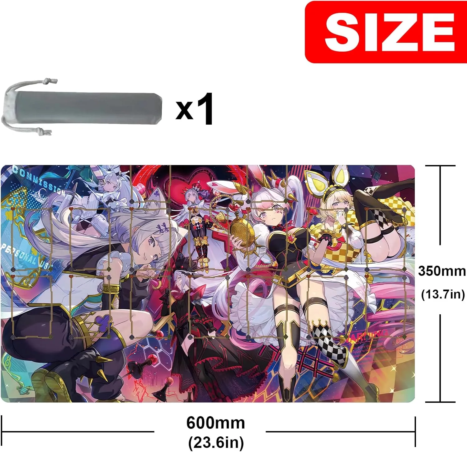 ygo Maliss playmat Card Rubber Mat Duel Gaming Competition Pad Card Binder Deck 23.6x13.7in