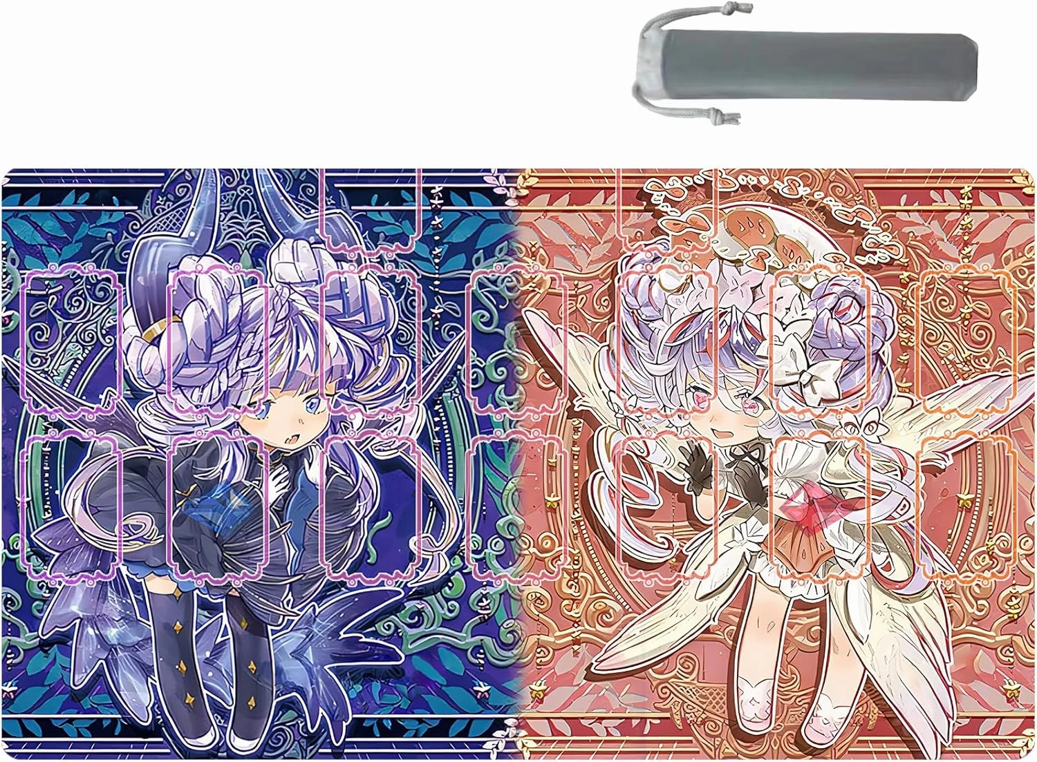 Ygo Playmat - Card Rubber Mat Duel Mat Gaming Competition Pad - Card Binder Deck - 23.6x13.7in (Zones)