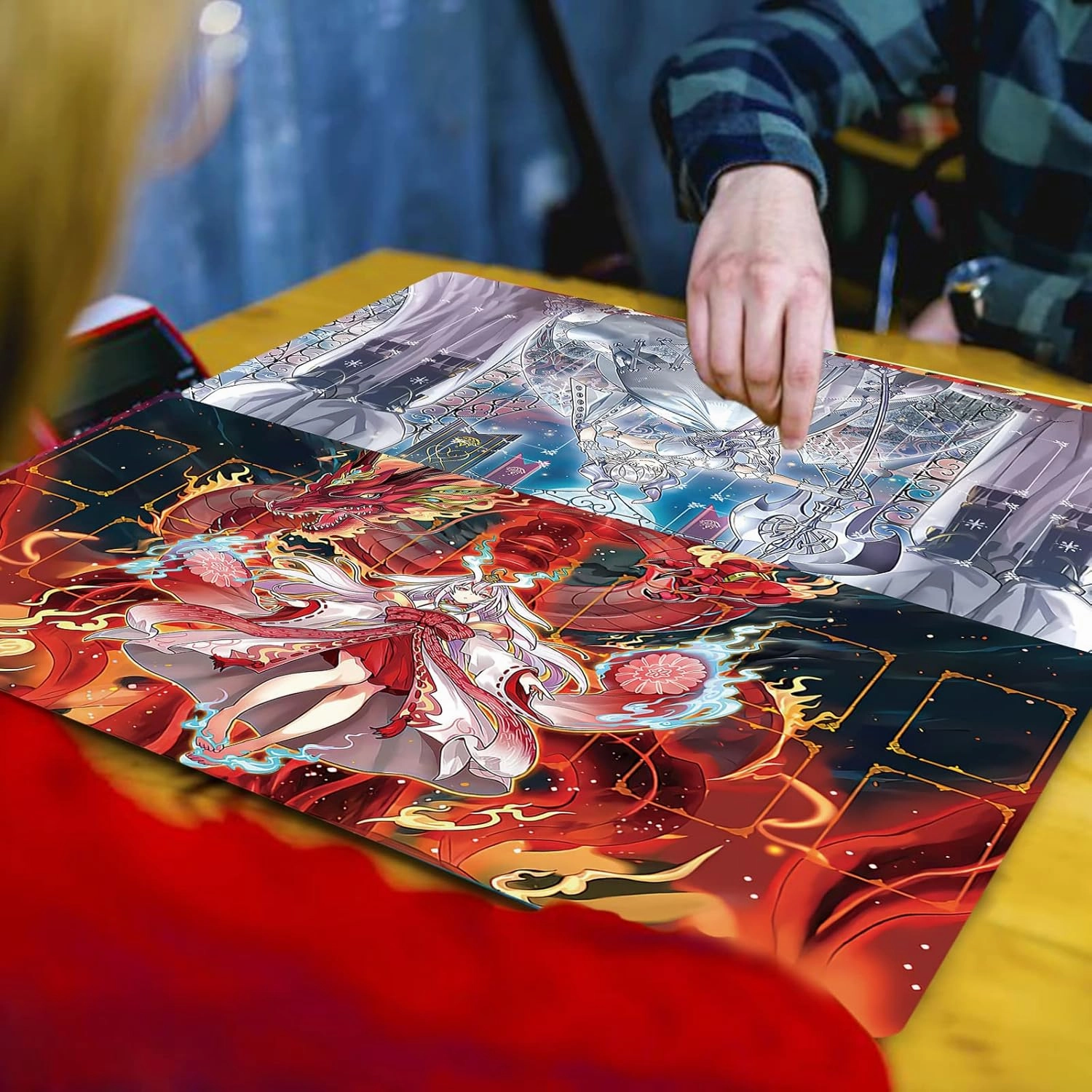Ygo Playmat - Card Rubber Mat Duel Mat Gaming Competition Pad - Card Binder Deck - 23.6x13.7in (Zones)
