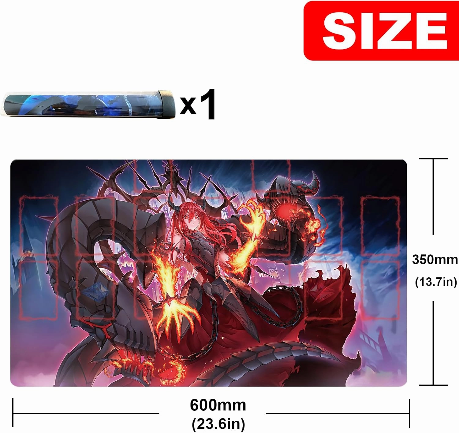ygo playmat Card Rubber Mat Duel Gaming Competition Pad Card Binder Deck 23.6x13.7in