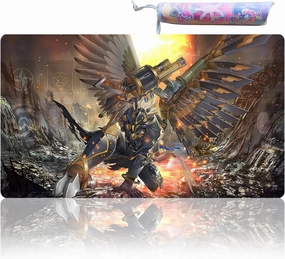 ygo playmat Duel Mat Gaming Card Rubber playmat Card Binder 23.6x13.7in (Ominous Omen)