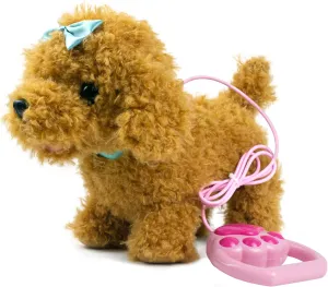 YH YUHUNG Walking Dog Toys for Kids with Remote Control Leash, Plush Electronic Pets Puppy Interactive Dog That Walk, Bark, Head Nod, Wags Tail(Brown)