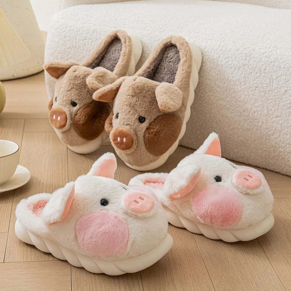 YILANLAN Adult Cotton Slippers PIg Slippers Home Slippers Plush Slippers Animal Slippers