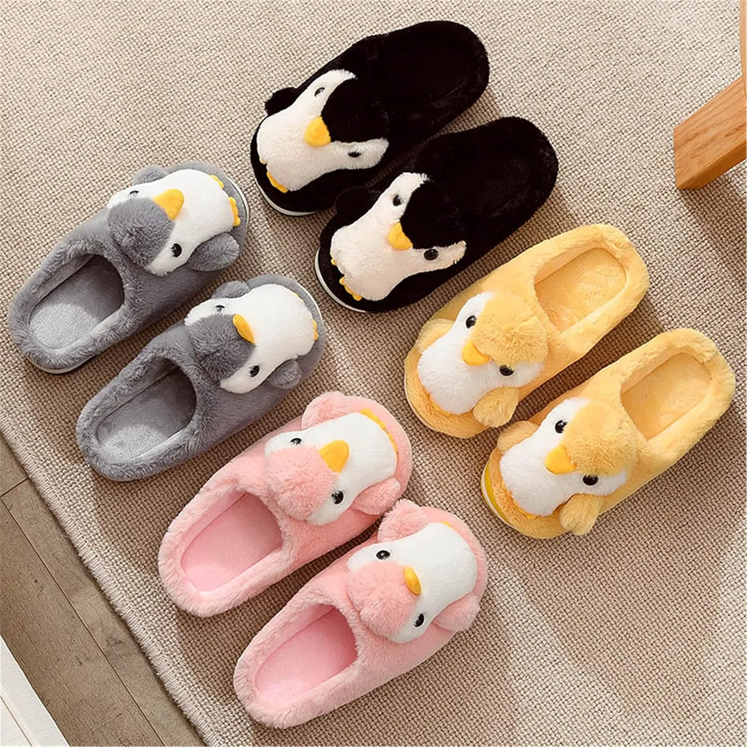 YILANLAN Women's Penguin Plush Warm Animal Home Cute Slippers