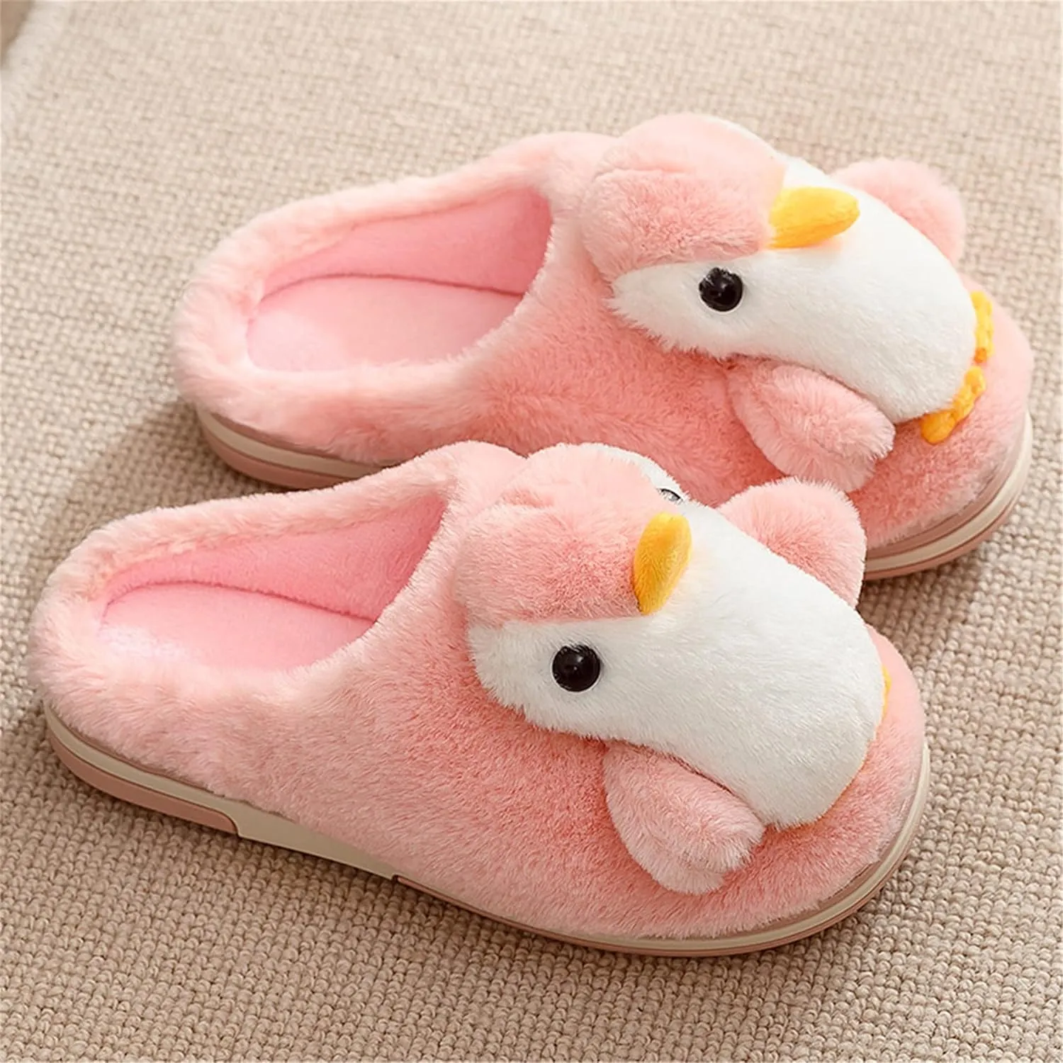YILANLAN Women's Penguin Plush Warm Animal Home Cute Slippers