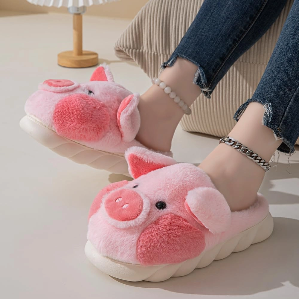 YILANLAN Adult Cotton Slippers PIg Slippers Home Slippers Plush Slippers Animal Slippers