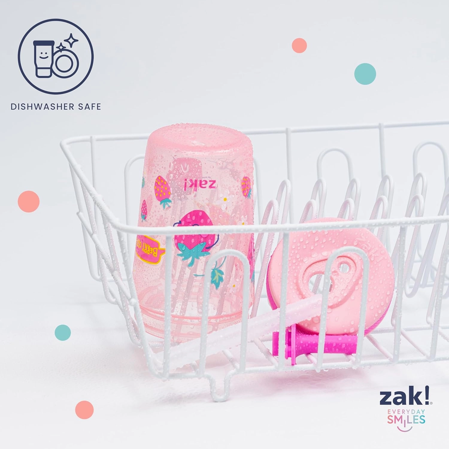 Zak Designs Disney Minnie Mouse Kelso Toddler Cups For Travel or At Home, 15oz 2-Pack Durable Plastic Sippy Cups With Leak-Proof Design is Perfect For Kids (Minnie Mouse)