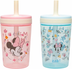 Zak Designs Disney Minnie Mouse Kelso Toddler Cups For Travel or At Home, 15oz 2-Pack Durable Plastic Sippy Cups With Leak-Proof Design is Perfect For Kids (Minnie Mouse)