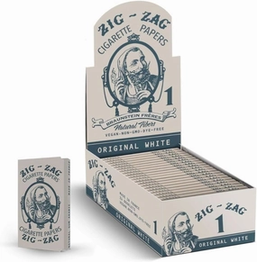 Zig-Zag Rolling Papers - 70mm - Limited Edition Vintage - Original White (24 Booklets) - Classic Slow-Burning - 24 count Carton