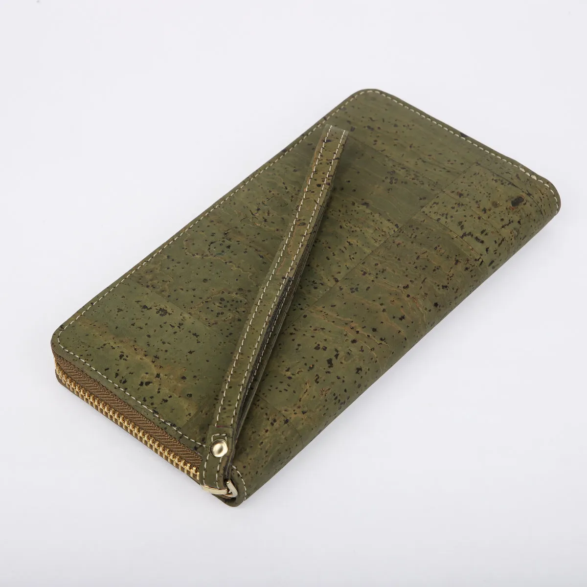 Zip around Cork wallet - Green
