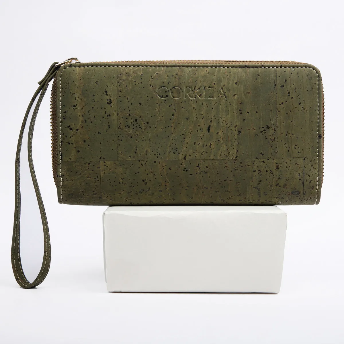 Zip around Cork wallet - Green