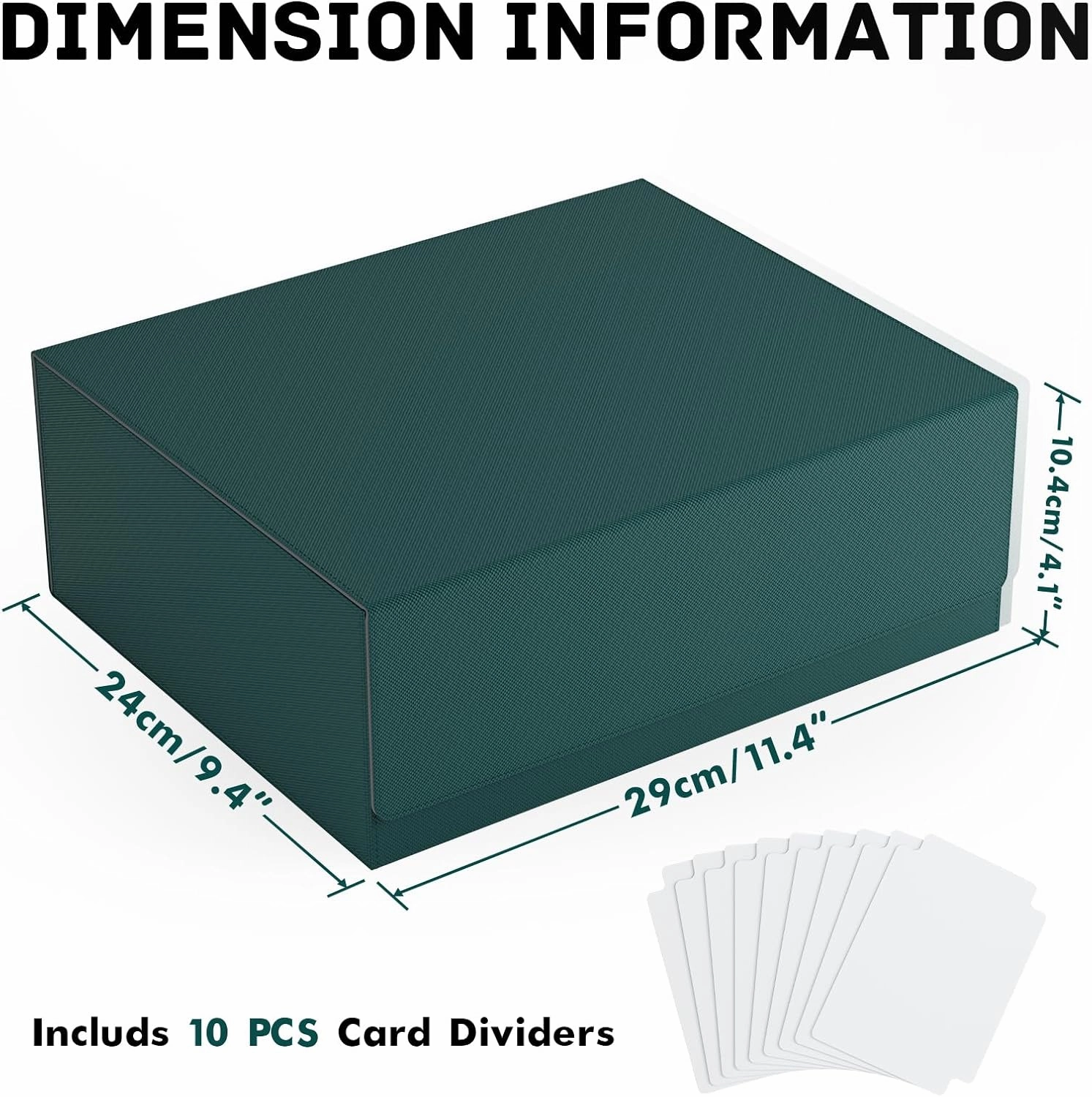 ZLCA Card Storage Box for MTG PTCG, Card Organizer for TCG Sport Cards(Green)