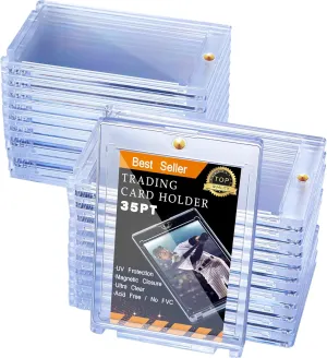 Zonon 50 Pieces Magnetic Card Holder Acrylic Baseball Card Holder 35pt Magnetic Trading Protector for Baseball Sports Trading Game Work Cards Storage and Display